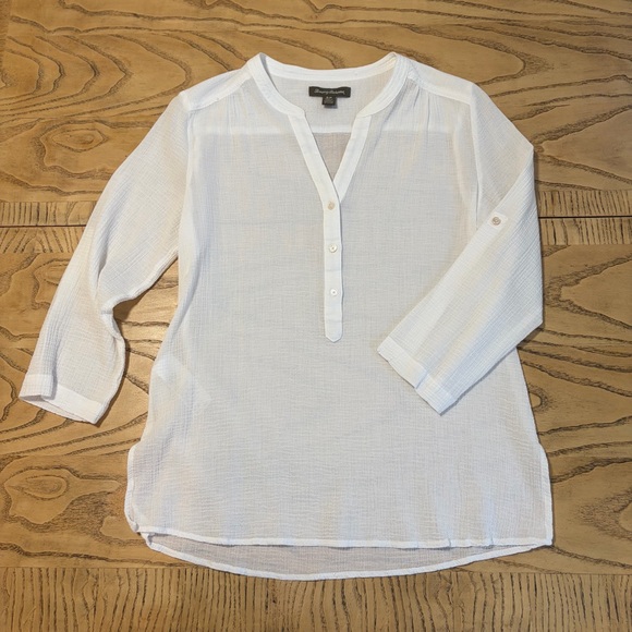 EUC! White TOMMY BAHAMA Coastview Gauze Top Size Small - Picture 3 of 11